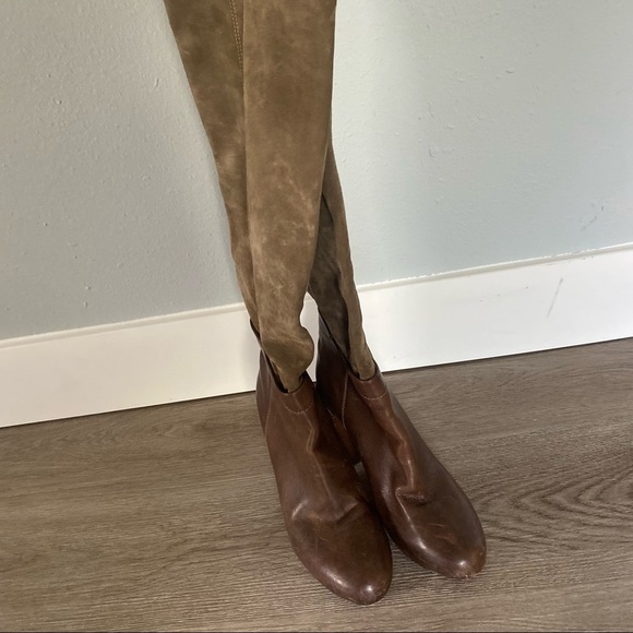 Vince Suede Pull On Heeled Boots - Picture 2 of 13